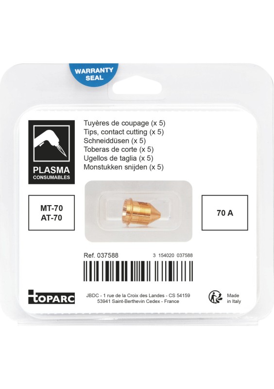 Tuyères coupage pour torche plasma GYS MT70 - 70 ampères - pack de 5