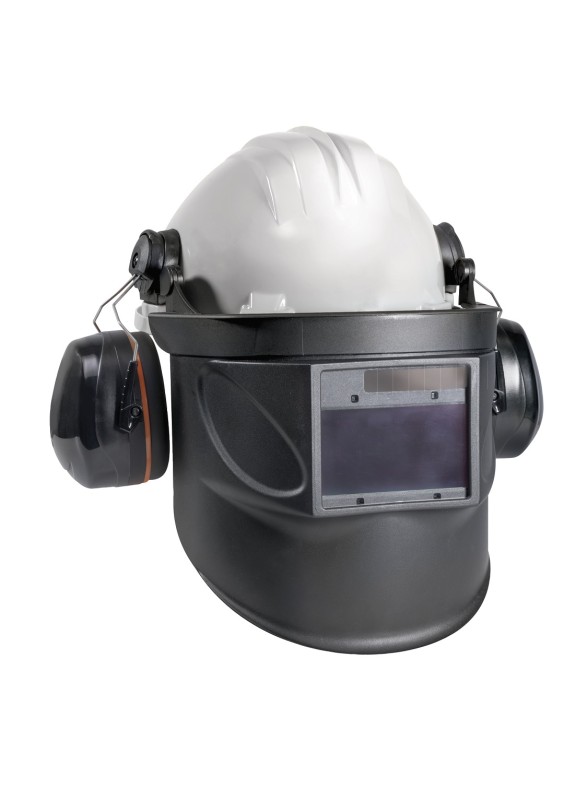 Casque de chantier GYS avec protection auditive & masque LCD teinte 5-8/9-13